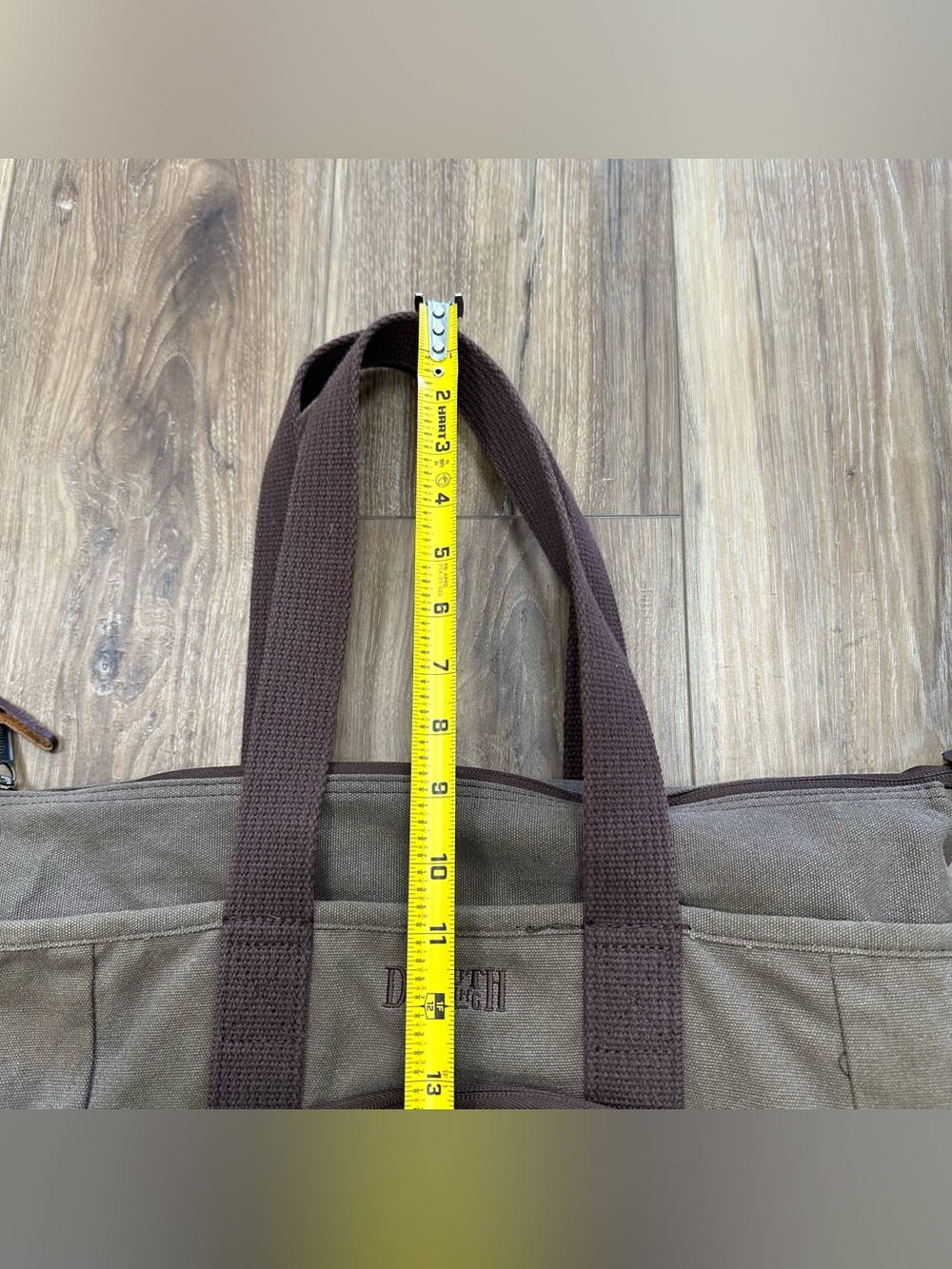 Duluth Trading Co. Canvas Tote Bag Zip Multipocket Brown - Picture 15 of 15
